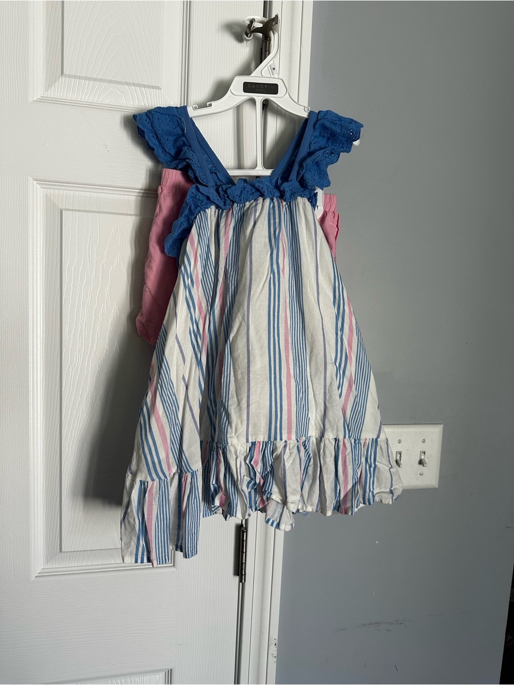 Love & Grow Coastal Wave Tunic Set - Blue & Pink